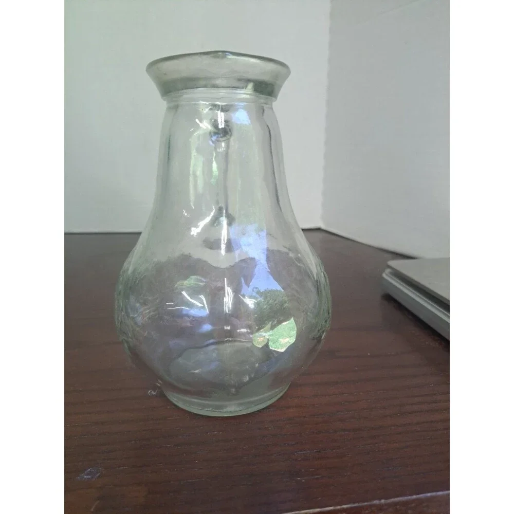 Vintage Clear Glass With Emvossed Clipper Ship Pitcher